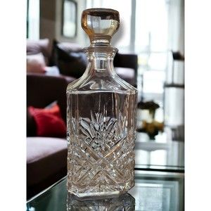 Cristal D'Arques-Durand, 24% Lead Crystal Decanter, 10", Glass Stopper, Vintage